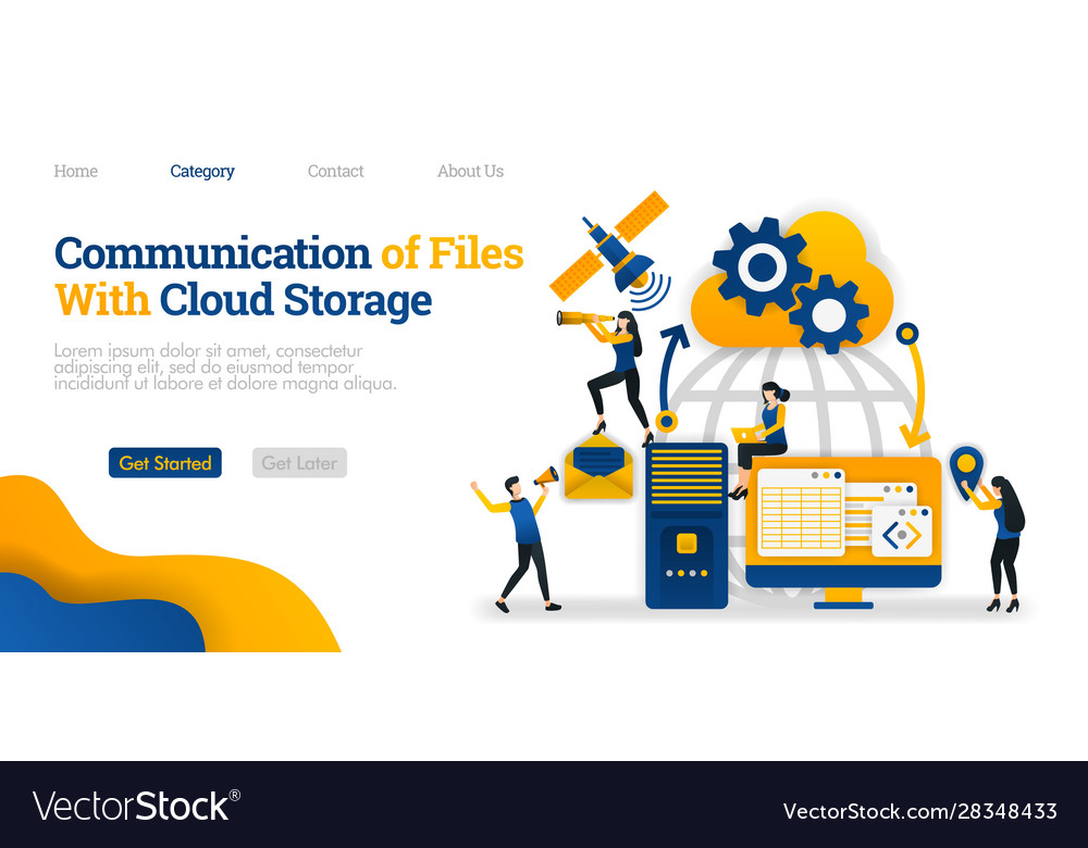 Communication file with cloud storage between vector image Communication file with cloud storage between