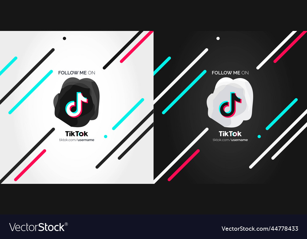 Follow Me Tiktok Abstract Banners Design Vector Image