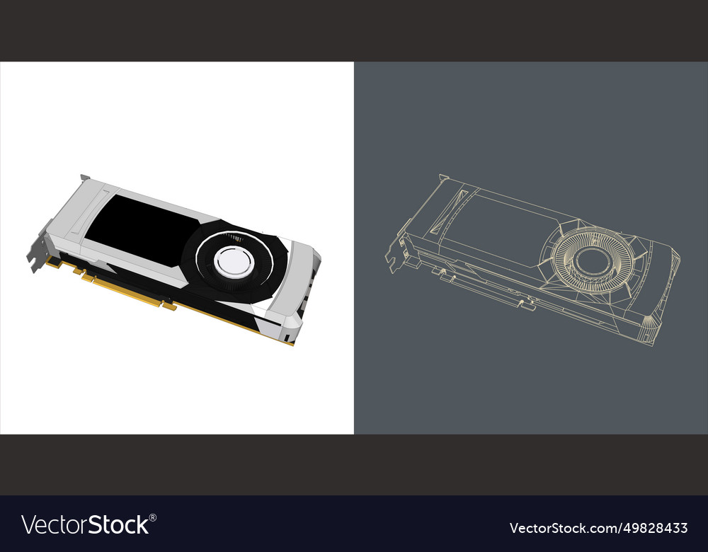 Gpu - vga graphic card graphics processing vector image Gpu - vga graphic card graphics processing