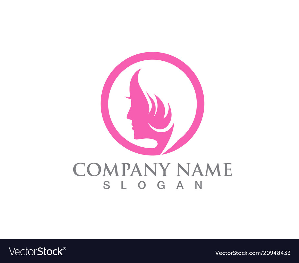 Hair woman and face logo symbols Royalty Free Vector Image