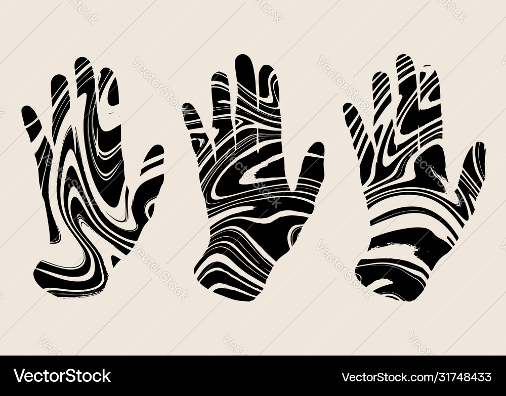 Hand drawn human hands isolated Royalty Free Vector Image
