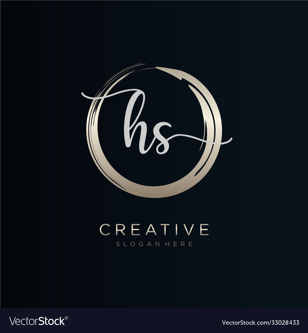 Hs initial handwriting logo template