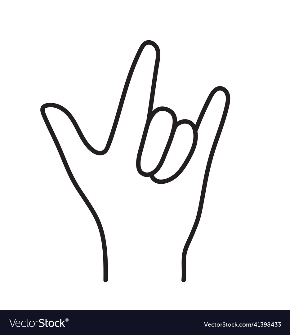 I love you language hand sign icon vector image I love you language hand sign icon