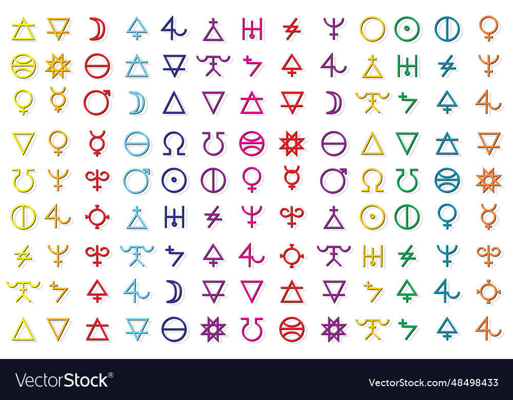 Line color of the alchemy symbol with soft shadow