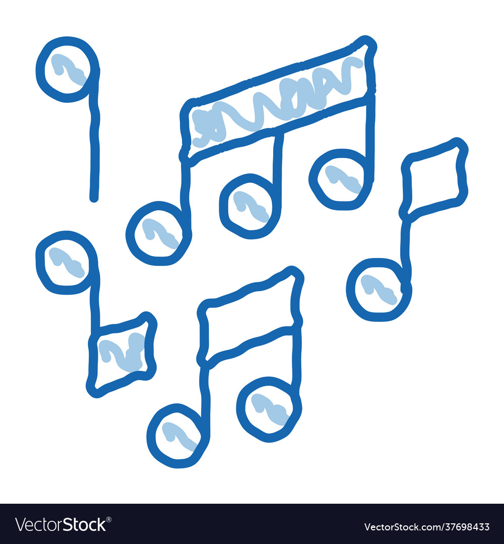 Melody music mono and treble notes icon