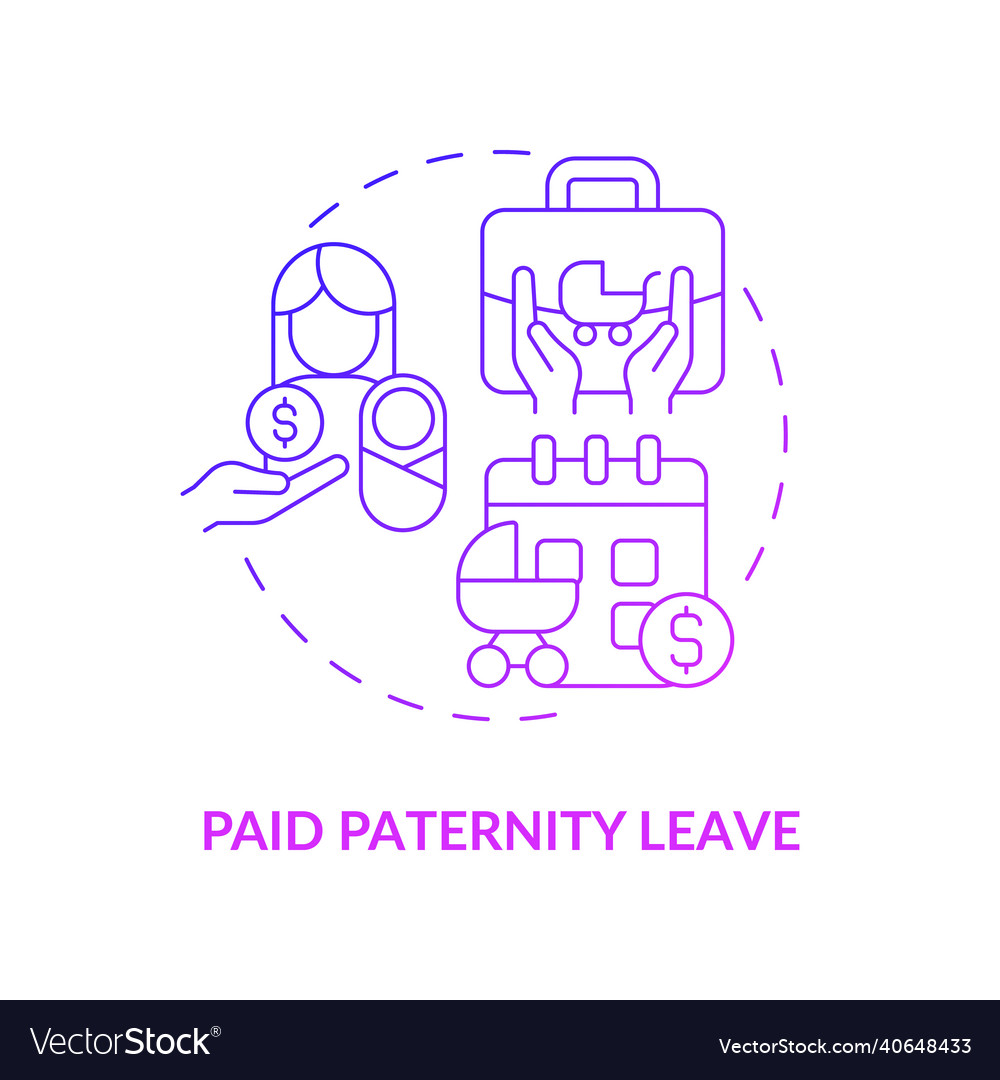 Salaried paternity leave concept icon