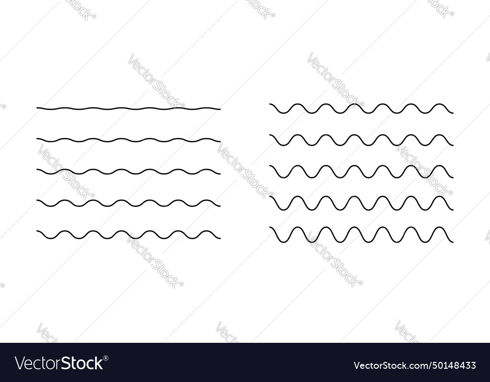 Set of horizontal wavy lines simple undulate