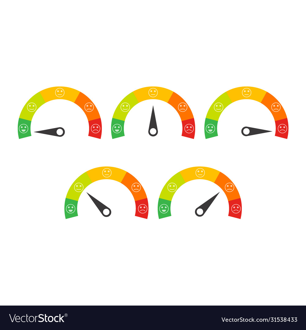 Set speedometer buttons with one to six fields vector image Set speedometer buttons with one to six fields