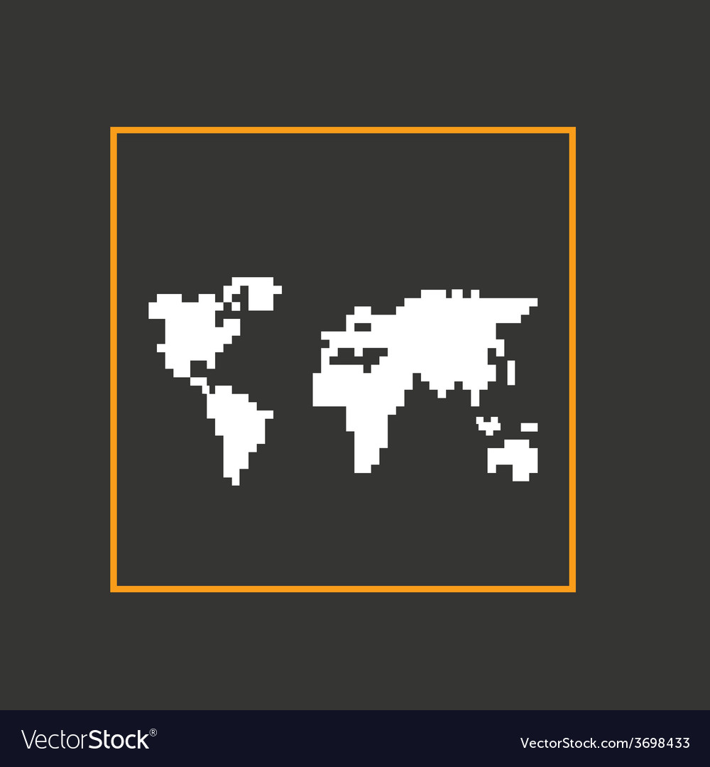 Simple style pixel icon continents design