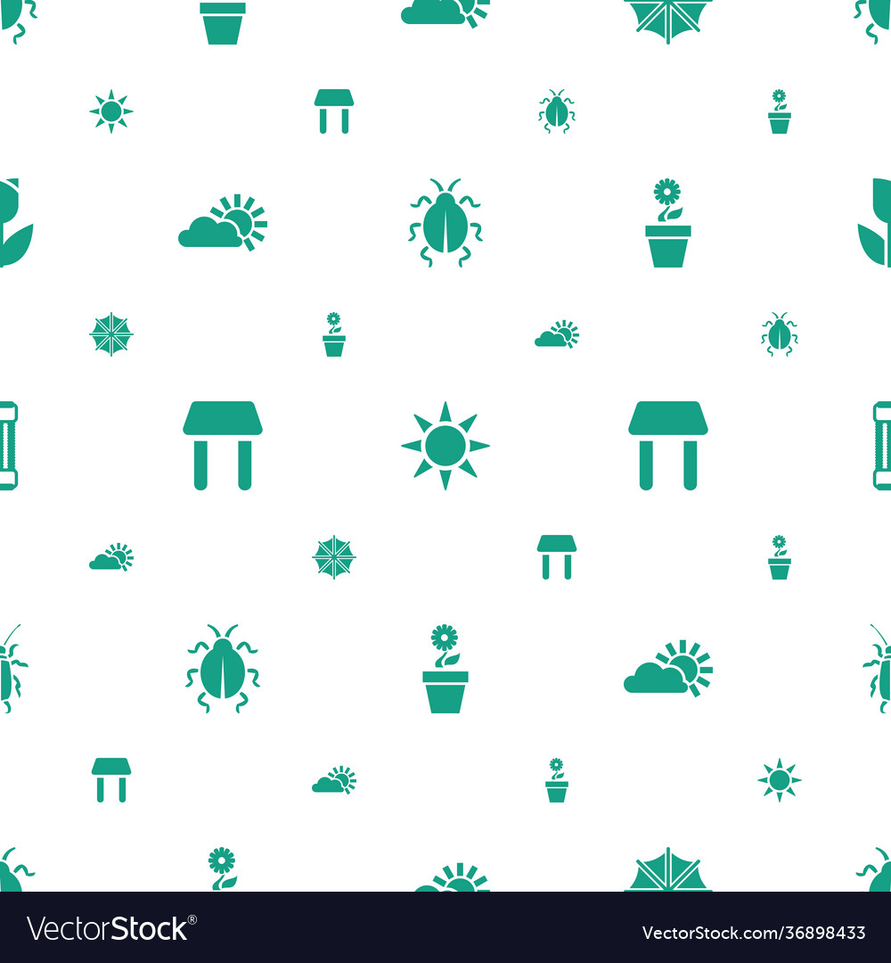 Spring icons pattern seamless white background