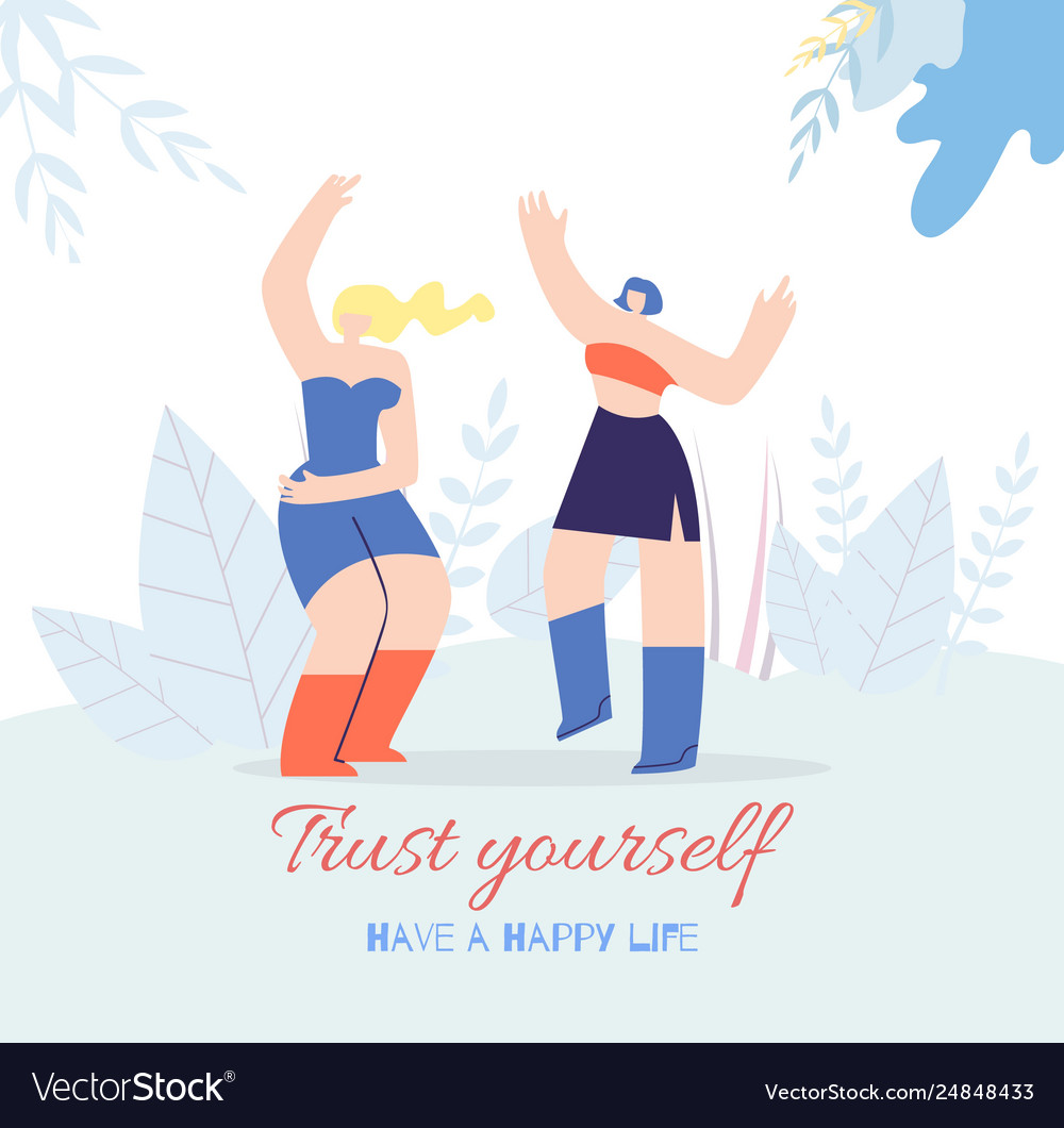 Trust yourself motivate happy life style flat card