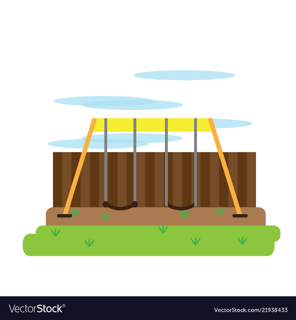 View of a public playground with swing