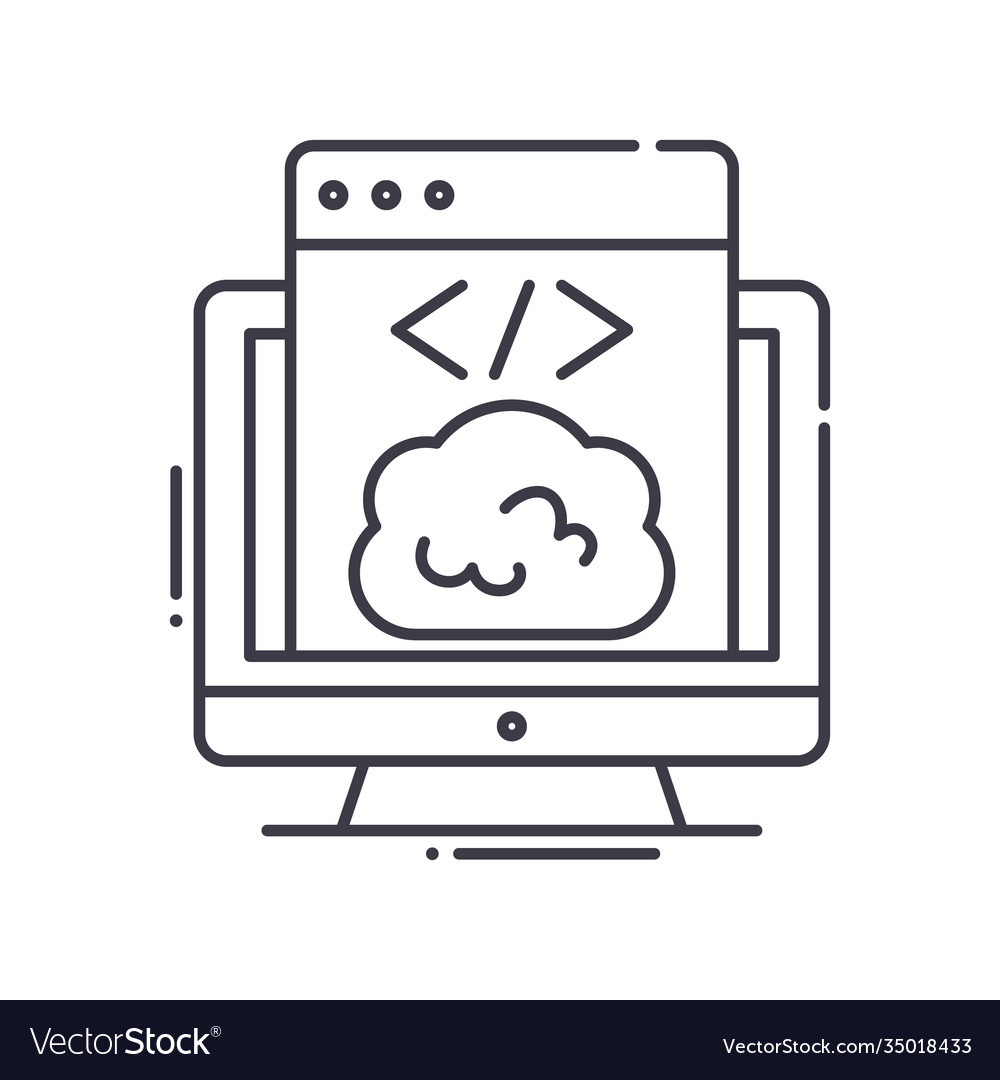 Web coding icon linear isolated