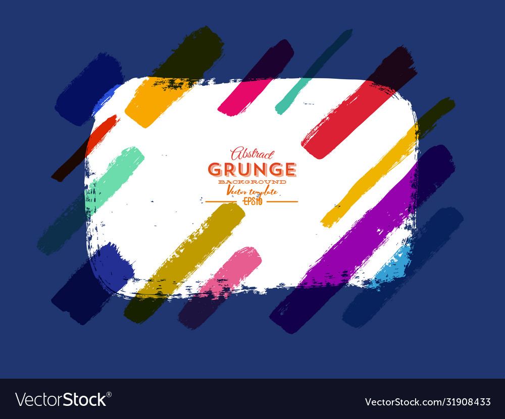 White rectangular banner with spectrum brush vector image White rectangular banner with spectrum brush