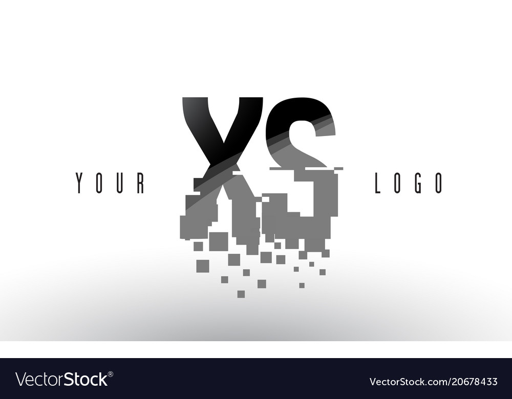 Xs x s Pixelbuchstaben-Logo mit digital zerstreut