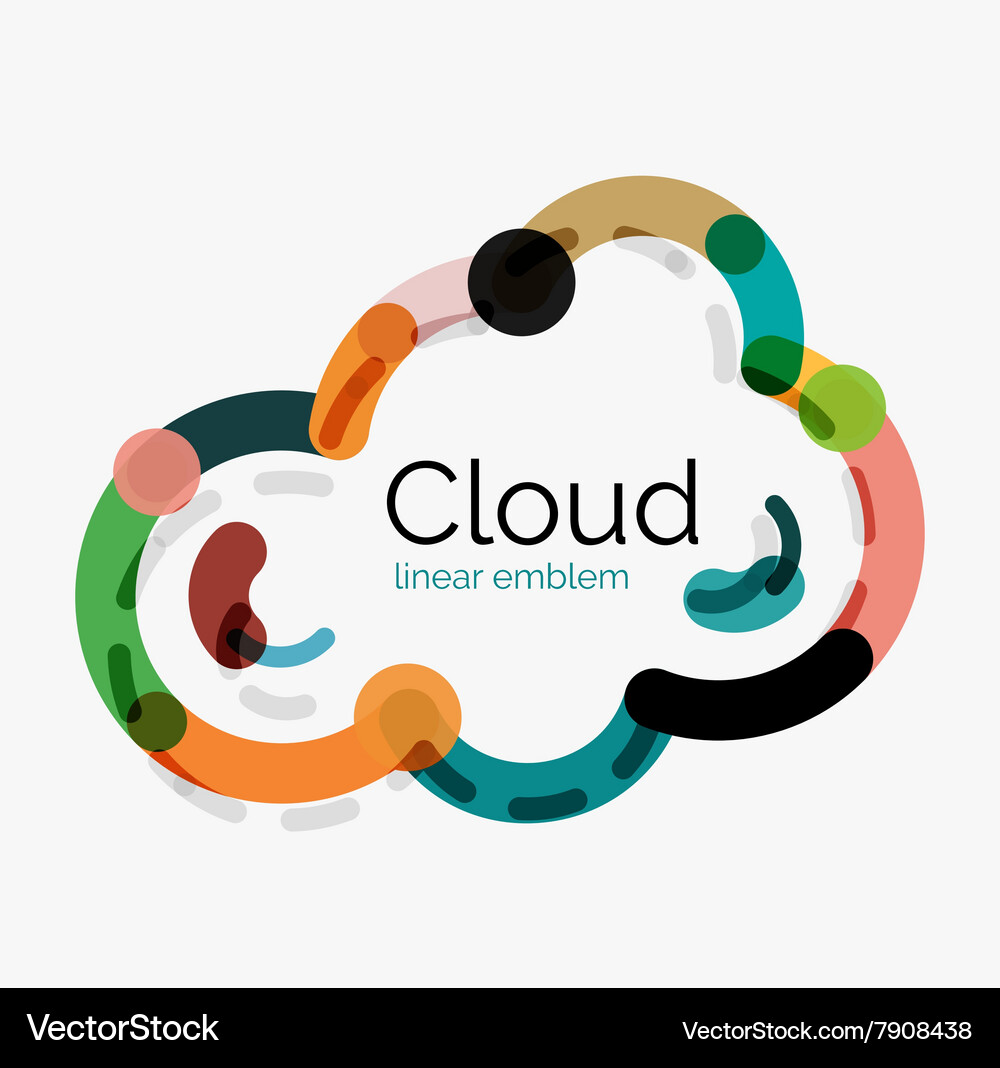 Flat design cloud icon background Royalty Free Vector Image
