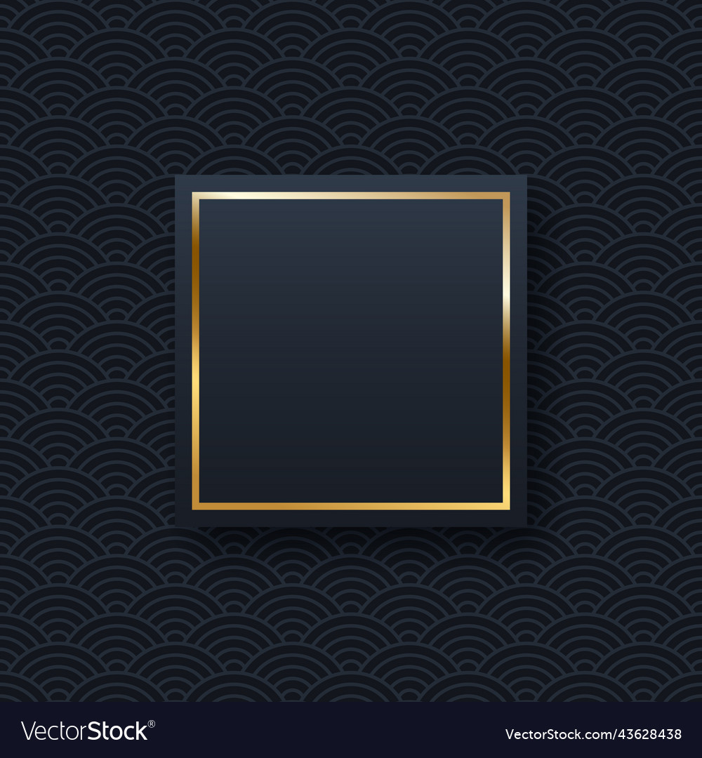 Golden frame minimalistic template with text space vector image Golden frame minimalistic template with text space