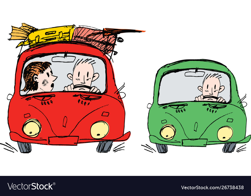 Image townspeople going in their cars