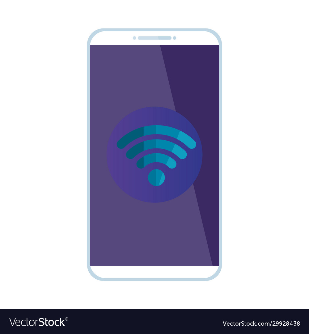 Isolated wifi icon inside smartphone design