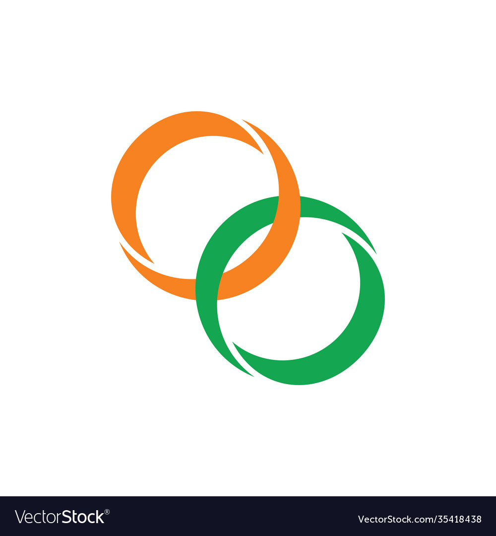 Linked circle colorful object 3d logo