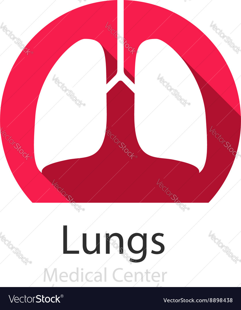 Lungs Logo Template Isolated On White Royalty Free Vector