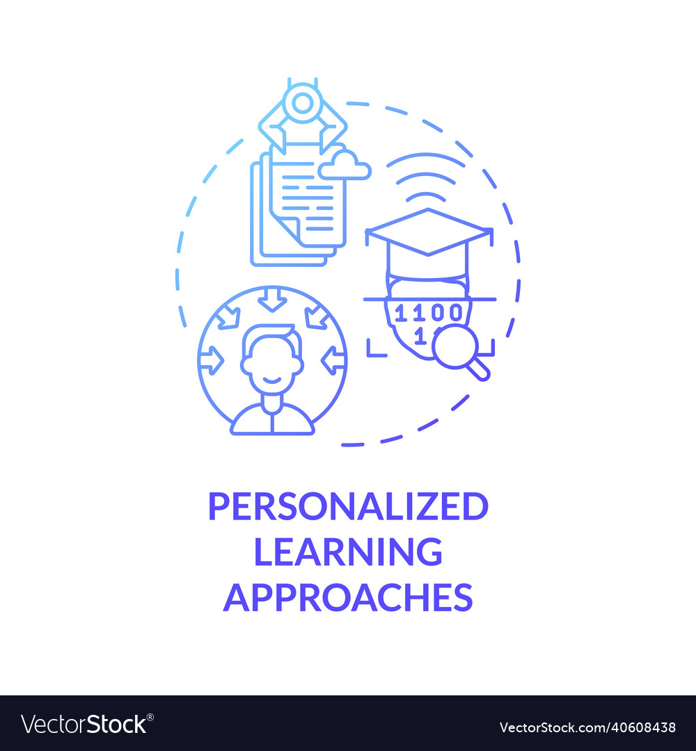 Personalized learning approaches blue gradient Vector Image