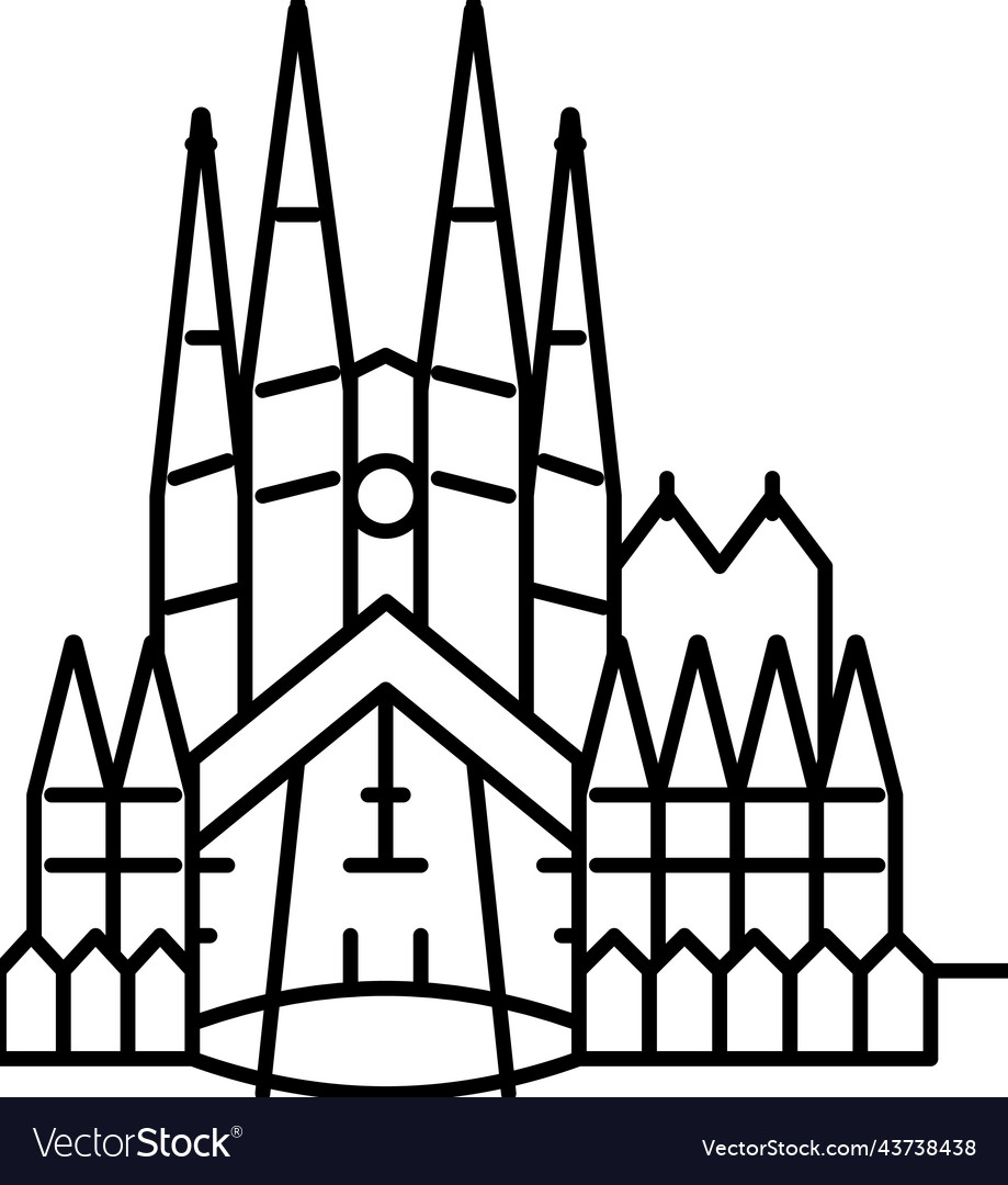 Sagrada familia line icon