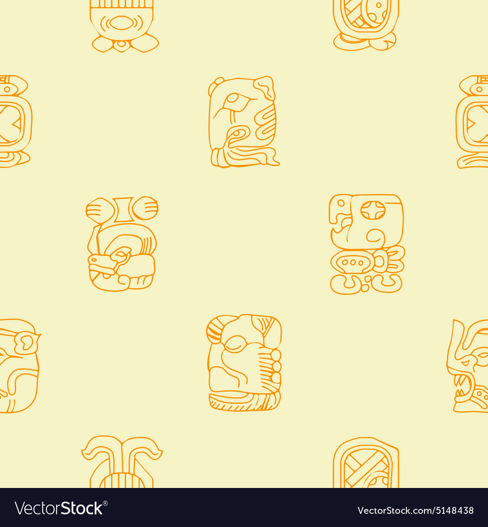Seamless background with maya calendar named month