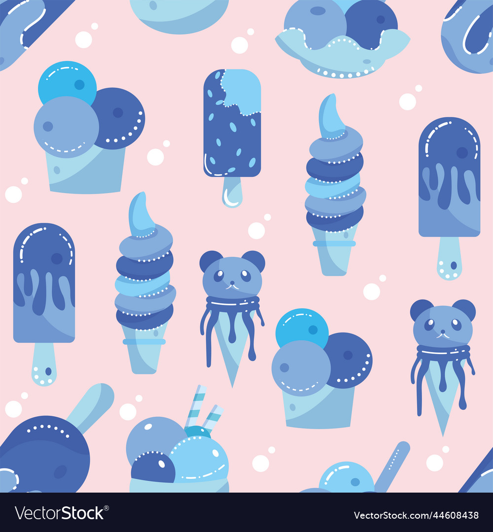 Seamless pattern background with ice cream icons