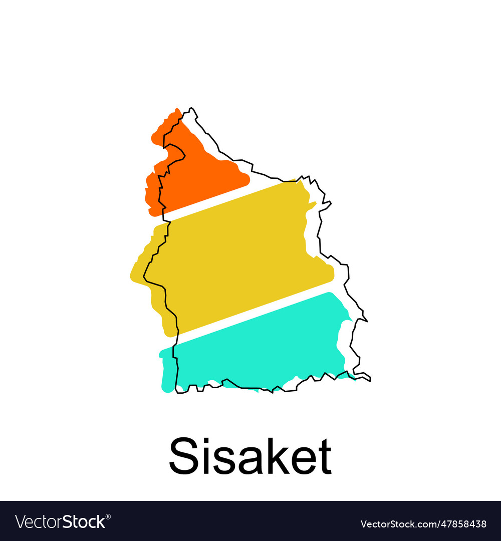 Sisaket map map of thailand design template Vector Image