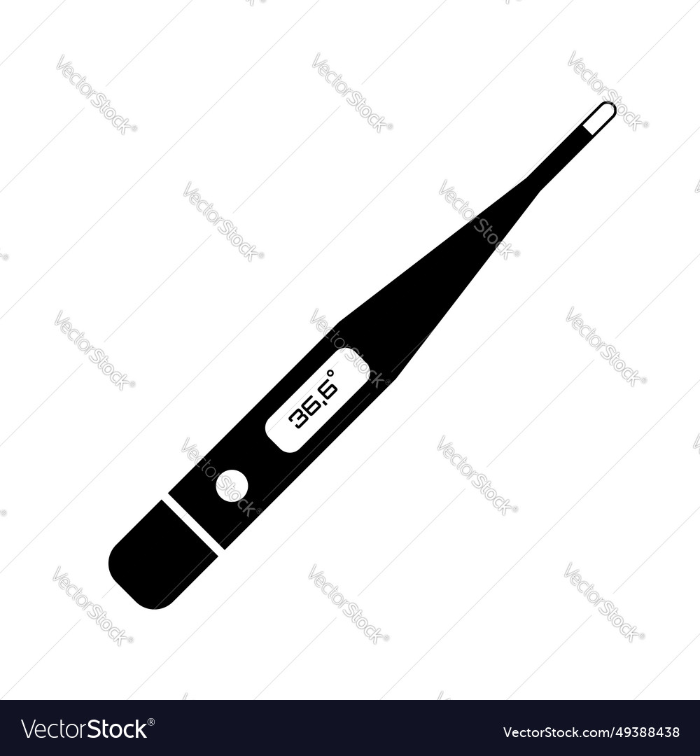 Thermometer simple icon design with scale Vector Image Thermometer simple icon design with scale