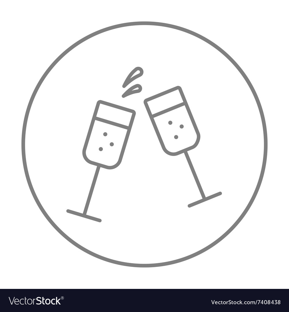 Two glasses of champaign line icon