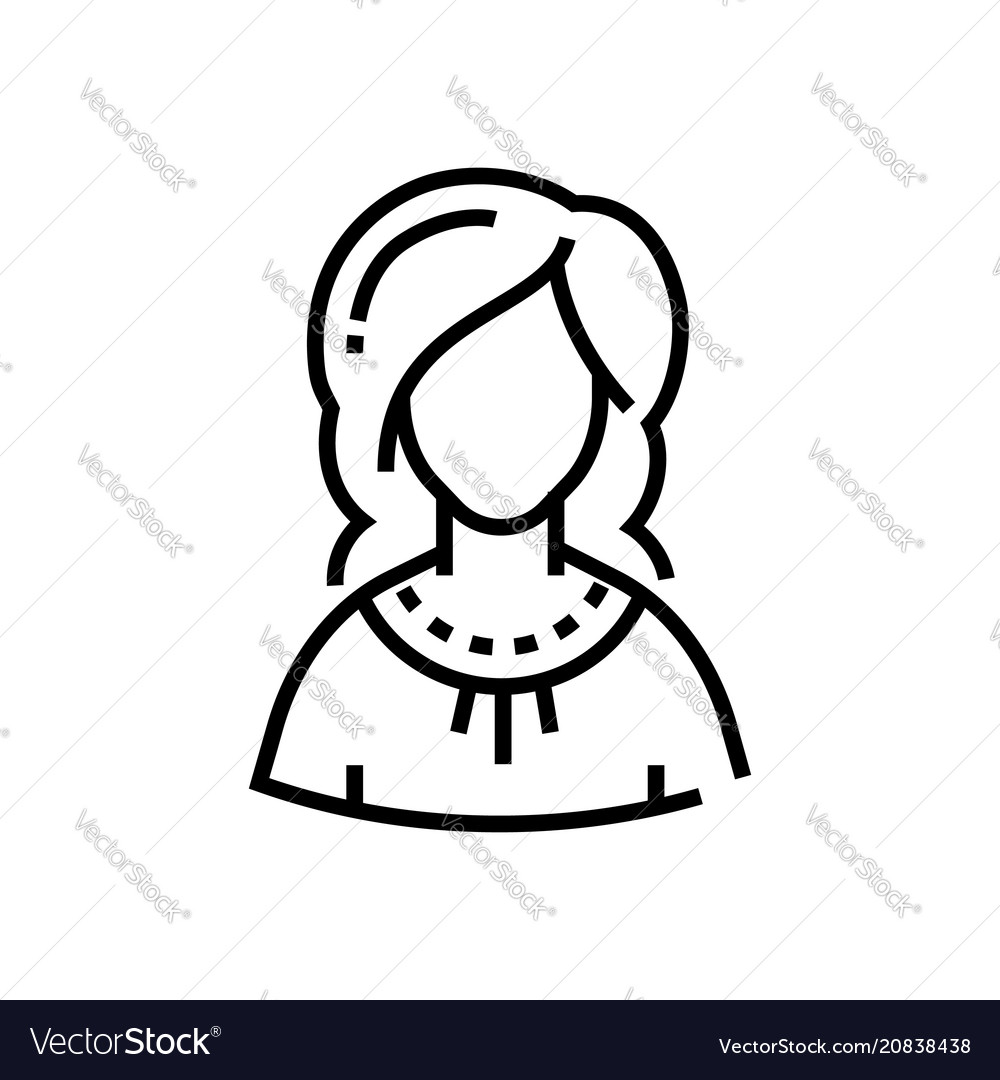 Woman Line Design Single Isolated Icon Vector Image