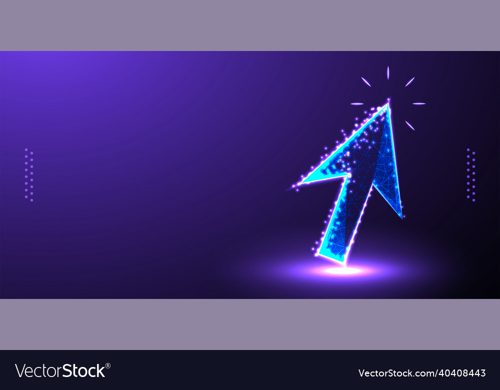 Arrow point cursor up low poly wireframe mesh vector image Arrow point cursor up low poly wireframe mesh