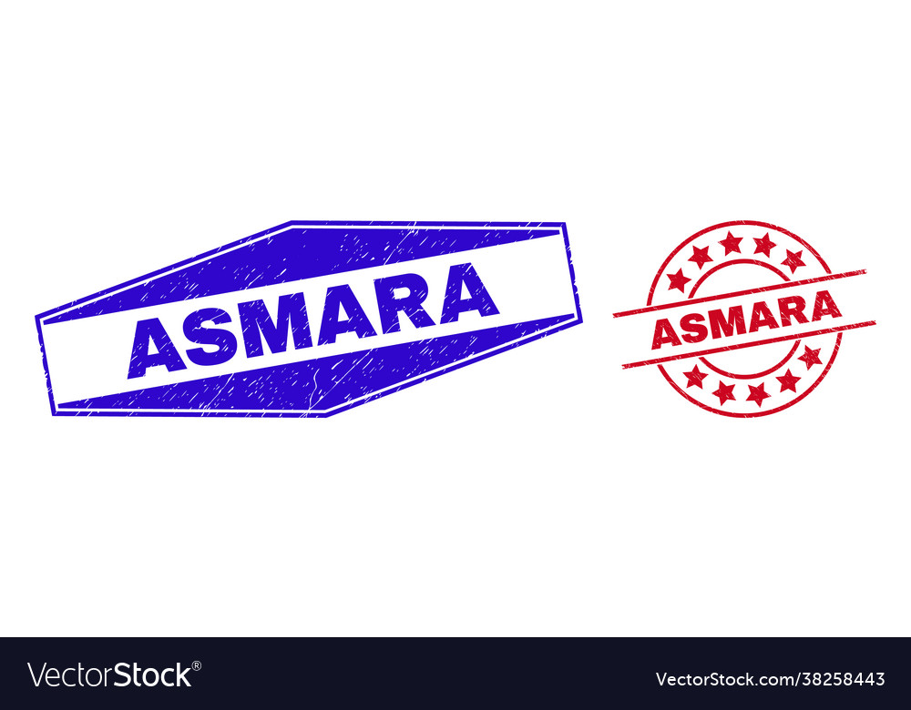 Asmara distress badges in round and hexagonal