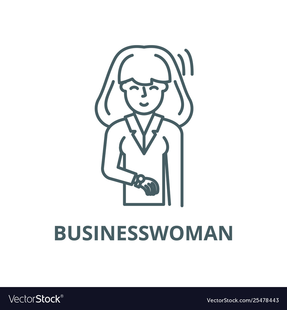 Businesswoman line icon linear concept