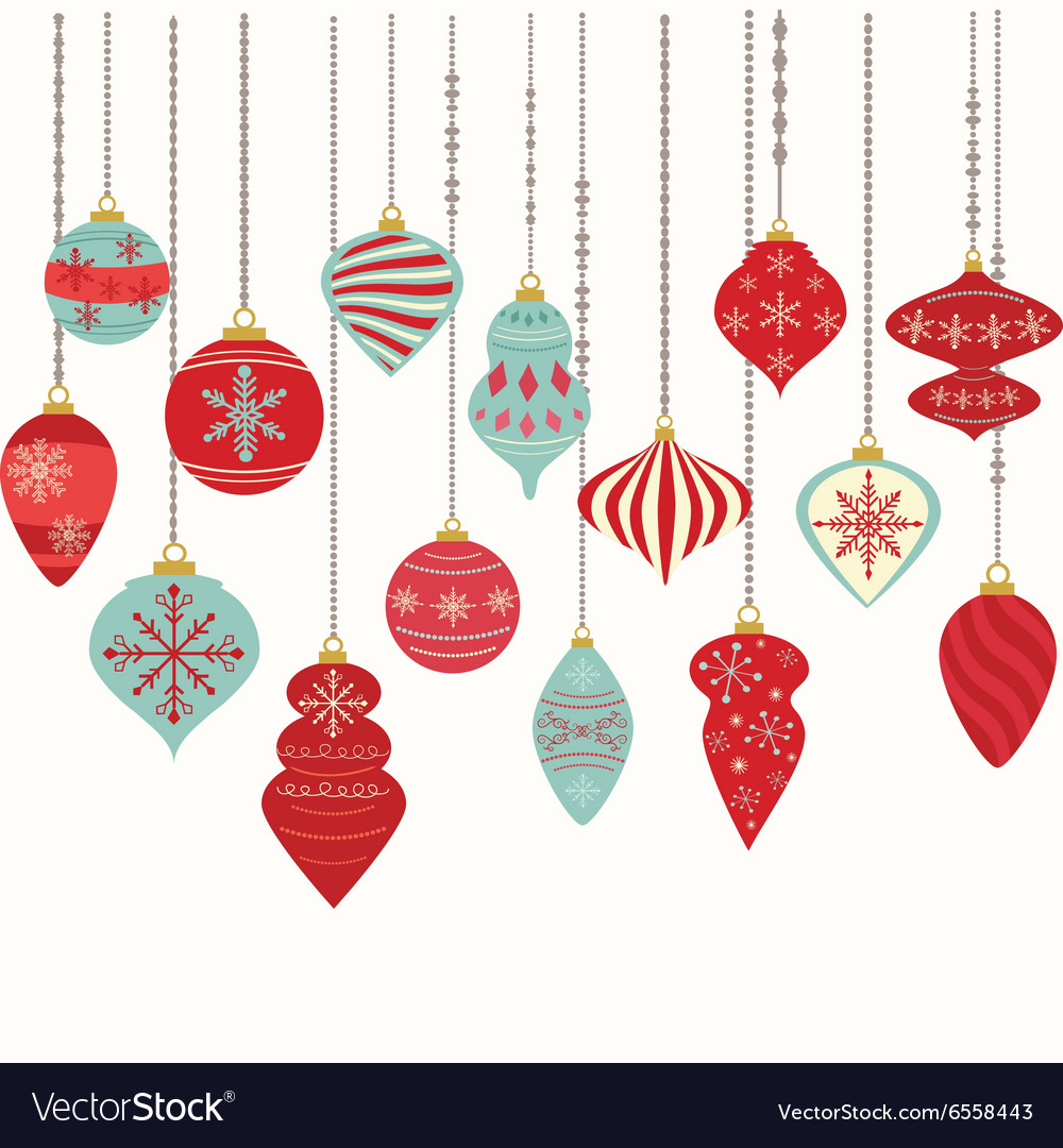 Christmas ornaments decorations Royalty Free Vector Image