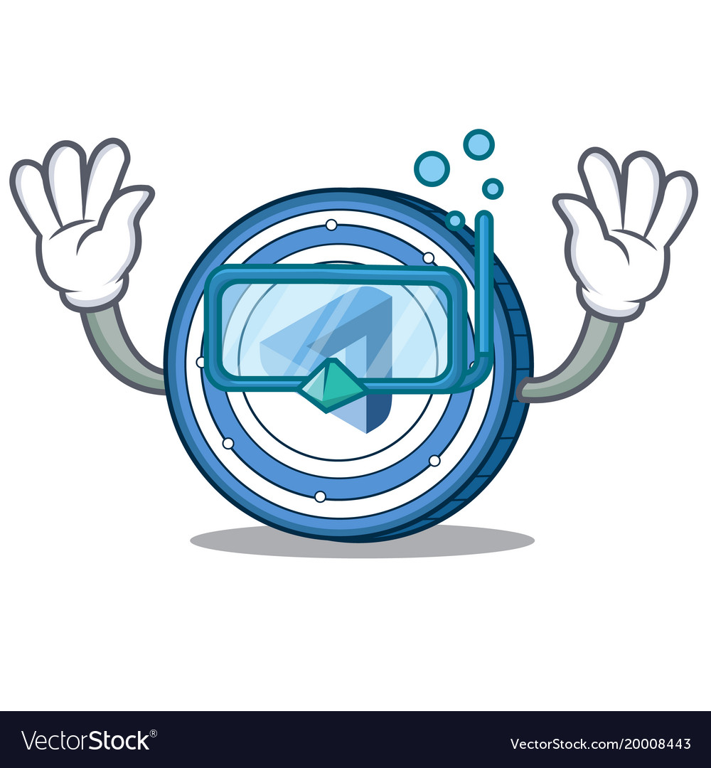 Diving maidsafecoin character cartoon style