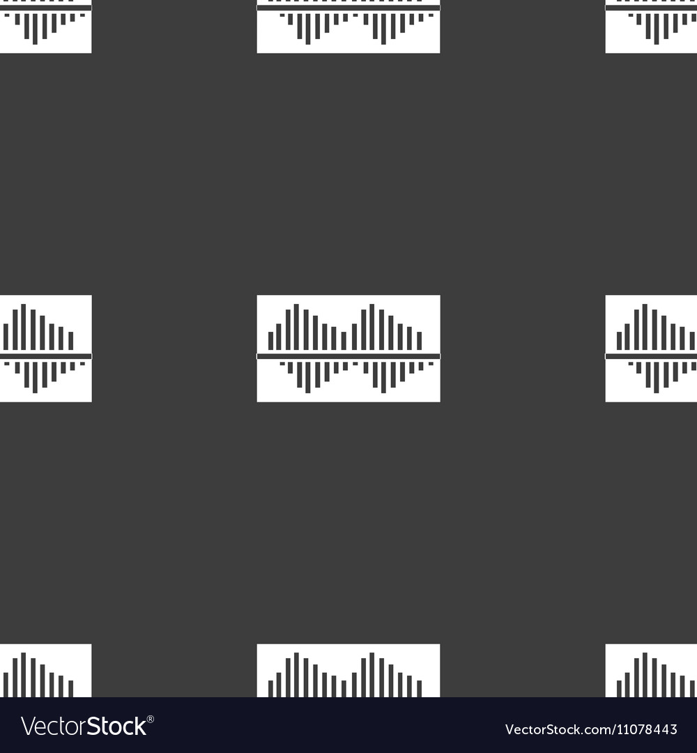 Equalizer icon sign seamless pattern on a gray