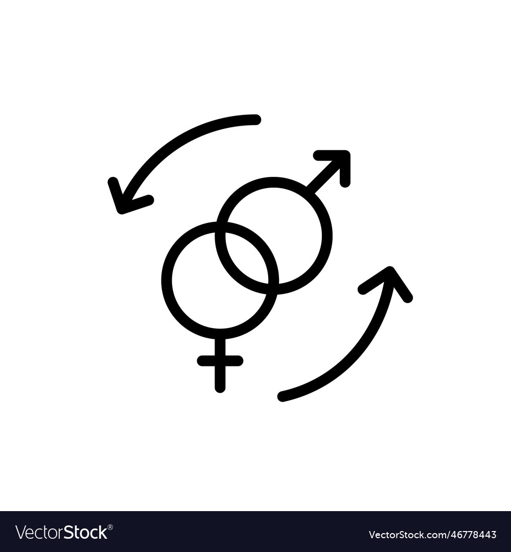 Gender Transitioning Symbol Female And Male Sex Vector Image 6277