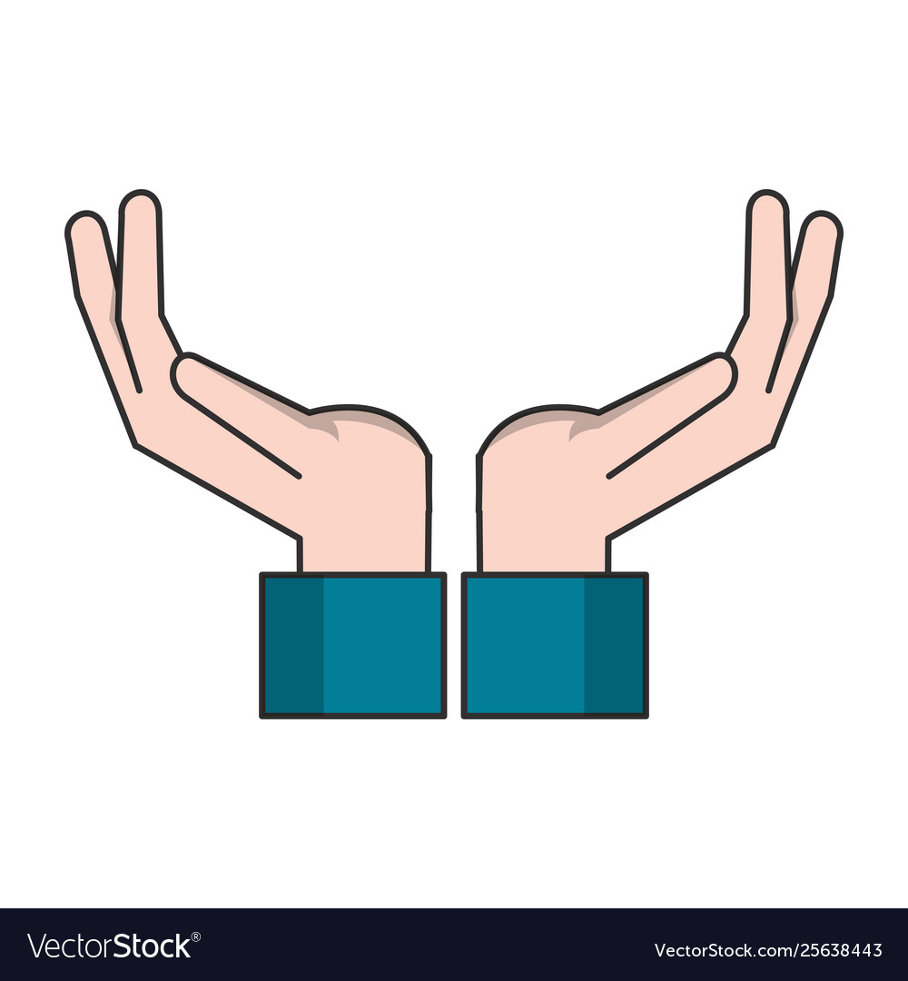 Hands open up cartoon isolated Royalty Free Vector Image