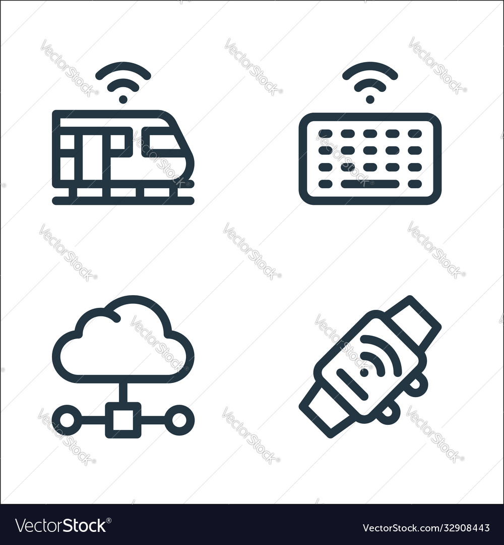 Internet things line icons linear set quality