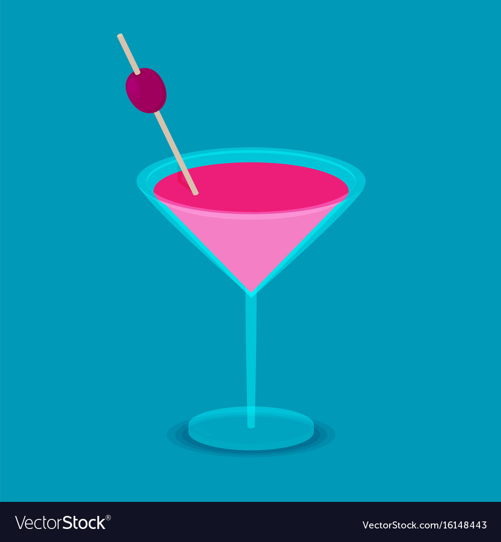 Isometric cocktail in flat style