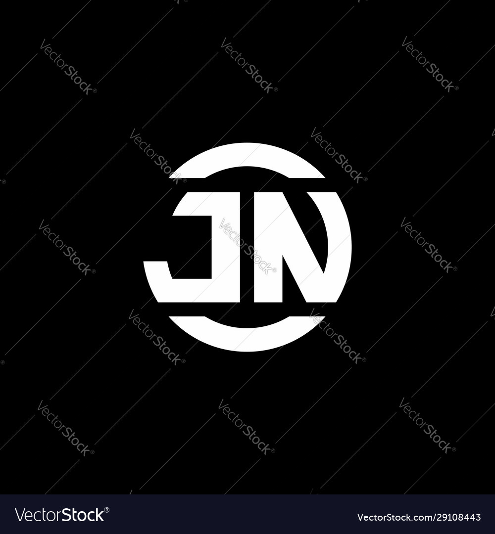 Jn logo monogram isolated on circle element