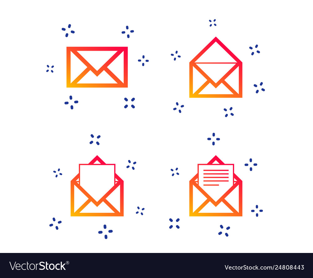 Mail envelope icons message document symbols
