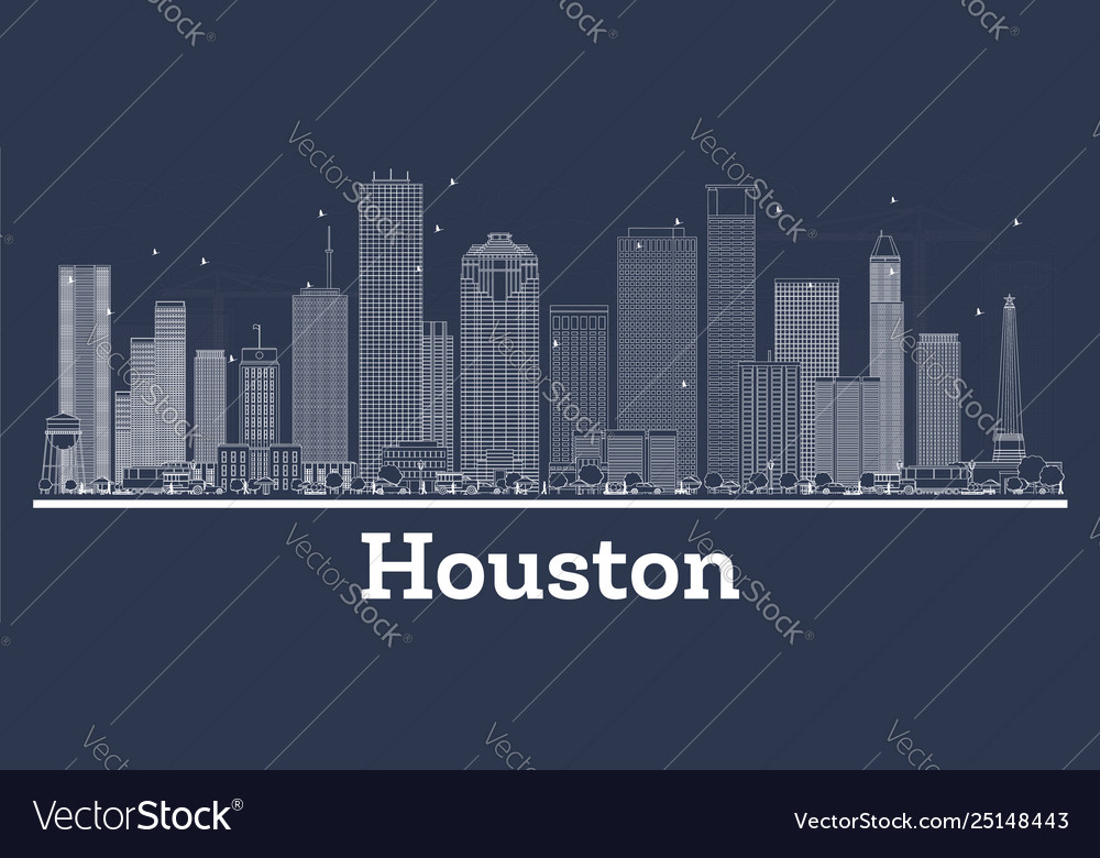 Houston City Skyline Outline