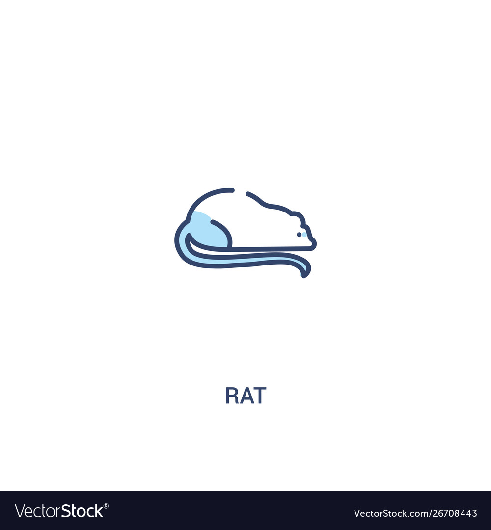 Rat concept 2 colored icon simple line element vector image Rat concept 2 colored icon simple line element