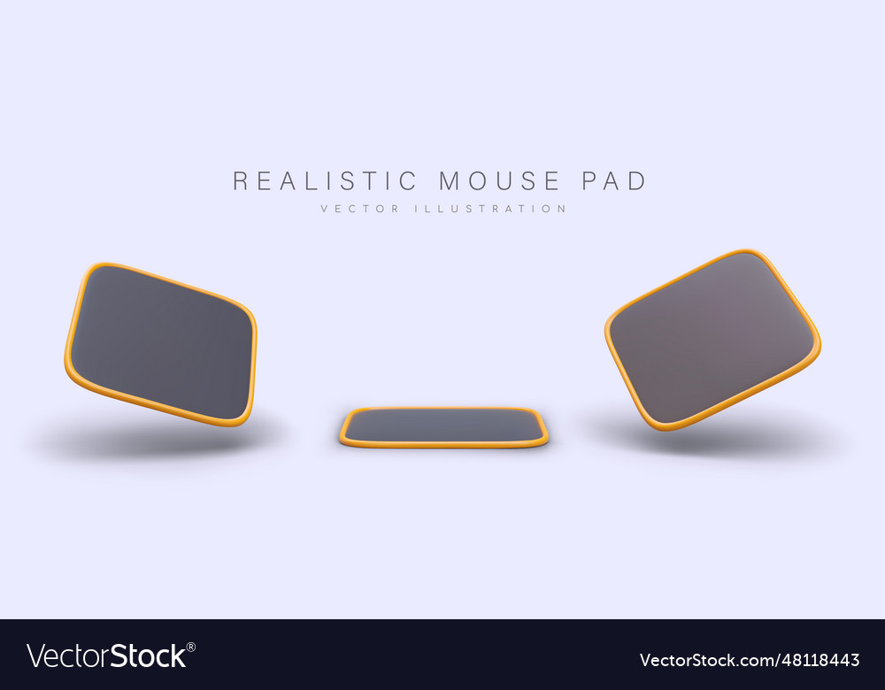 Realistic square mouse pad front view right