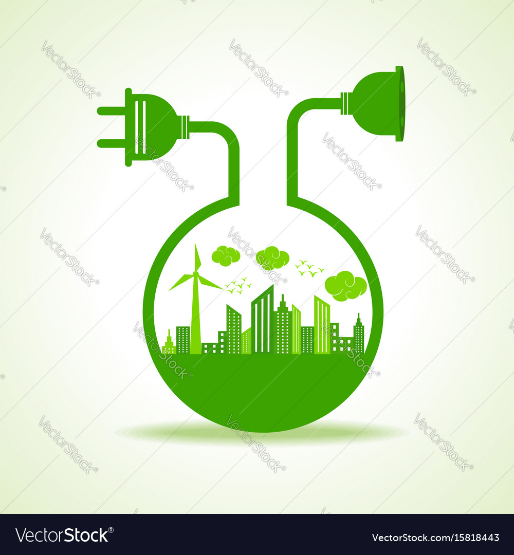 Save nature concept with ecocity