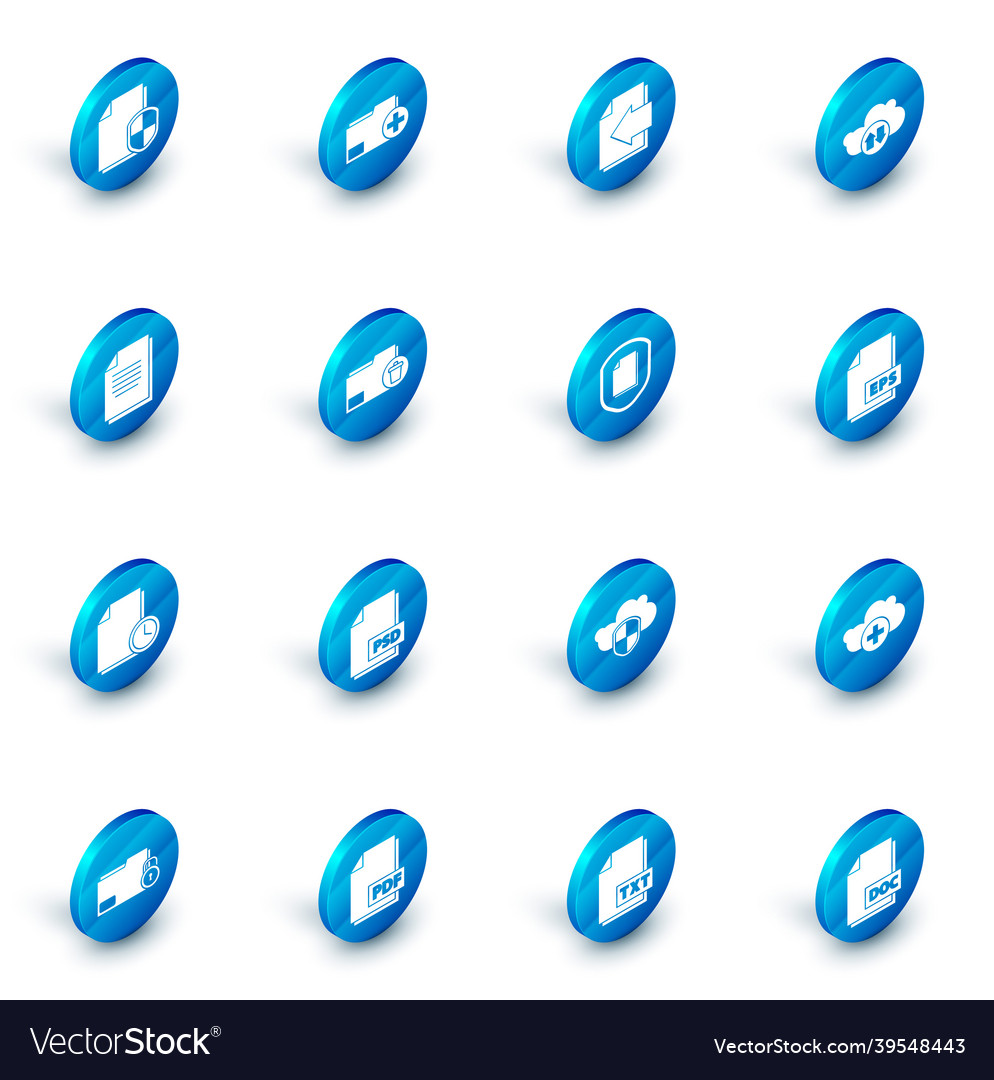 Set add new folder next page arrow cloud vector image Set add new folder next page arrow cloud